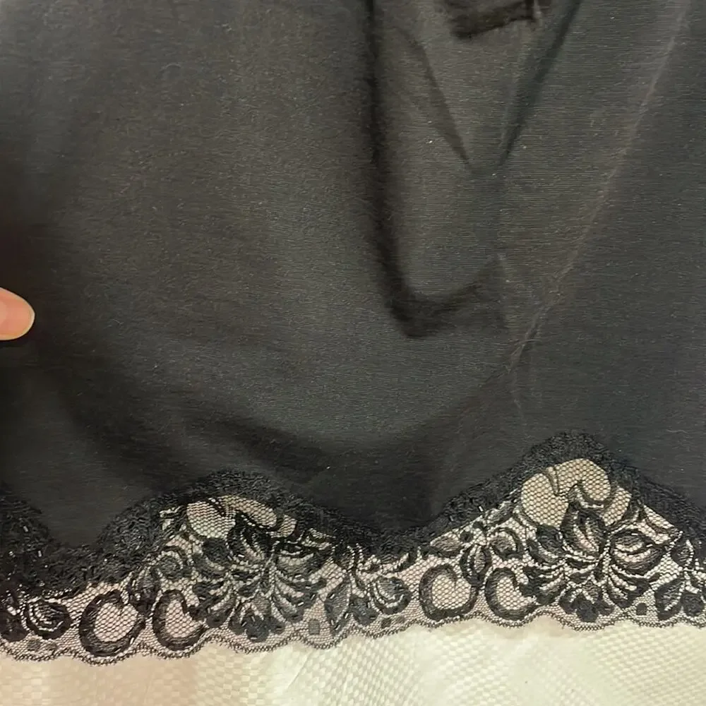 Fresh Twist 2x silk cotton spandex adjustable double straps beaded lace tank euc